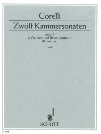 12 Chamber Sonatas: No4-6: 2 Violins and Continuo (Schott)
