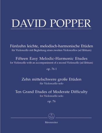 15 Easy Melodic-Harmonic Etudes: Op76  (2 Cellos Ad Libitum): Studies (Barenreiter)
