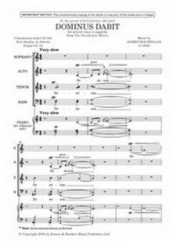 Macmillan: Dominus Dabit Benignitatem: Vocal: SATB