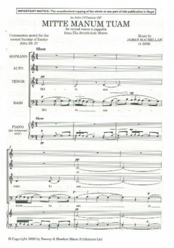 Mitte Manum Tuam: Vocal: SATB