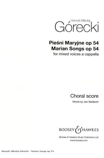 Gorecki: Marian Songs: Op54: Mixed Voices: Vocal