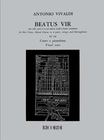 Beatus Vir: Bb: RV598 (Psalm 111) In B Flat: Vocal Score (Ricordi)