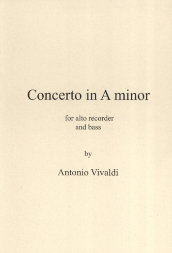 Concerto A Minor RV108: Treble Recorder & Piano