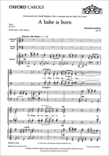 A Babe Is Born: Vocal Satb & Organ (OUP)
