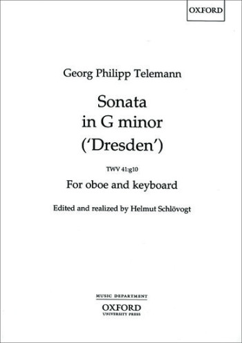 Sonata In G Minor (Dresden): Oboe & Piano TWV41 (OUP)