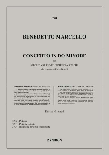 Concerto: C Minor: Oboe Or Violin & Piano (Zanibon)