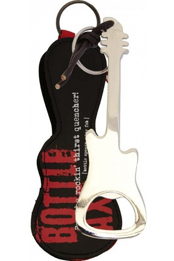 Guitar Bottle Opener With Gig Bag - Silver