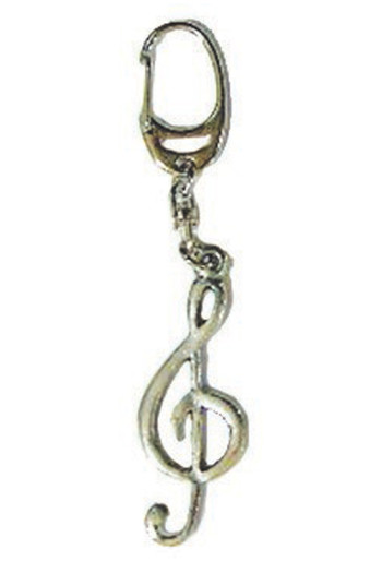 Keyring: Treble Clef: Pewter