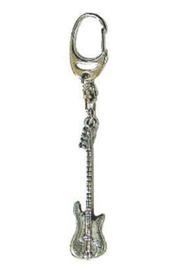 Gift: Keyring: Bass Guitar: Pewter