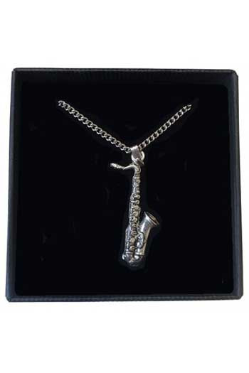 Gift: Necklace/Pendant: Saxophone: Pewter