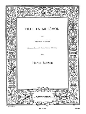Piece In Eb For Trombone And Piano (Leduc)