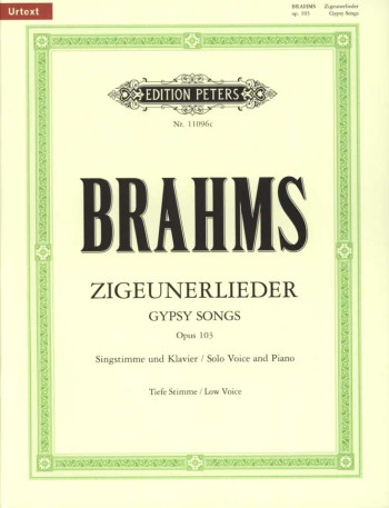 Gypsy Songs Op.103: Zigeunerlieder: Low Voice & Piano (Peters)