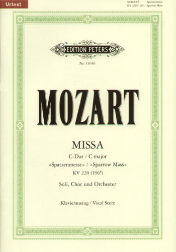 Missa Brevis C Major; Sparrow Mass KV220: Vocal Score (Peters)
