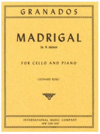 Madrigal: A Minor: Cello And Piano (International)