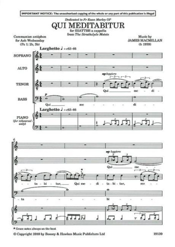 Qui Meditabitur: From The Strathclyde Motets: Vocal: SATB