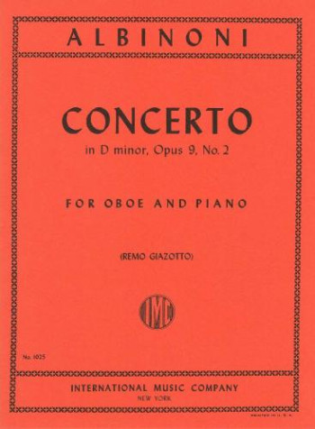 Oboe Concerto Op.9/2 D Minor: Oboe And Piano (International)