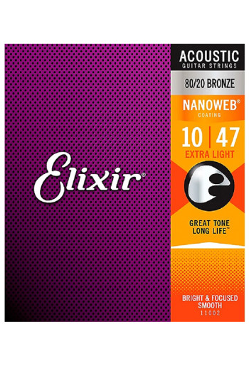 Elixir Acoustic Guitar Nanoweb Extra Light 10-47