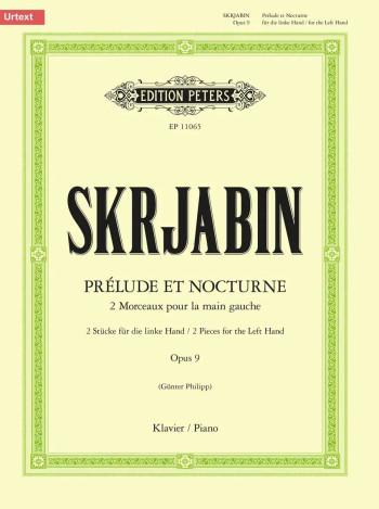 Prelude And Nocturne: Two Pieces For The Left Hand: Op 9: Piano (Peters)