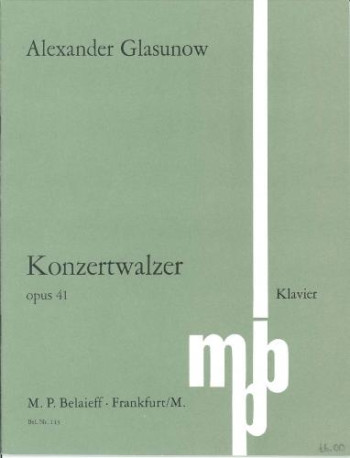 Grand Concert Waltz In Eb Major: Op41: Piano (Belaieff)
