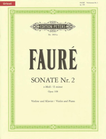 Sonata No.2 E Minor Op.108: Violin & Piano  (Peters)