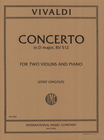 Concerto D Major: RV512: 2 Violins (gingold) (International)