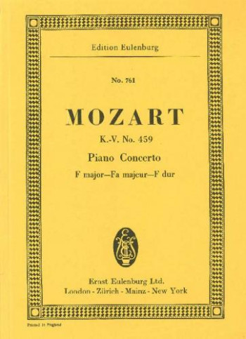 Piano Concerto No.19: F Major: Kv459: Miniature Score