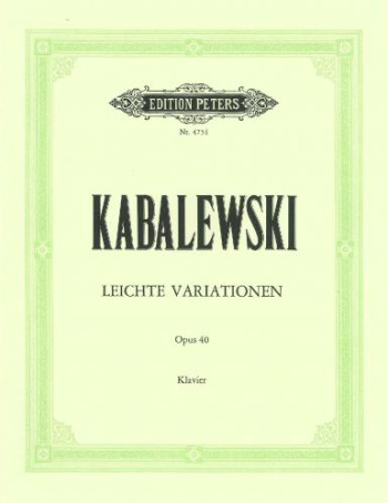 Leichte Variationen: Op40: Piano (Peters)