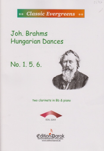 Hungarian Dances: 1&5&6: Clarinet Duet And Piano (Balogh)
