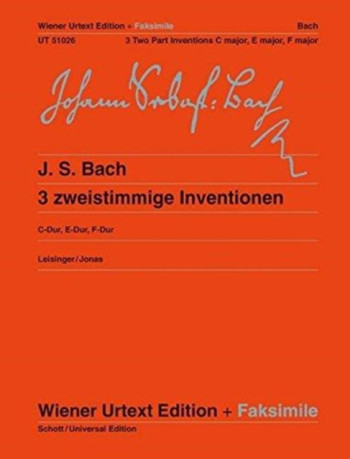 Three Two Part Inventions: Piano   (Wiener Urtext)