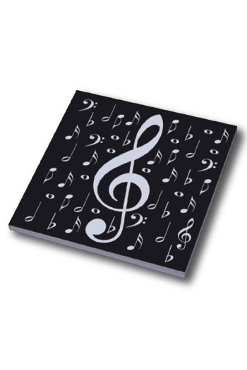 Journal/Notebook Square Black Notes Silver Clef