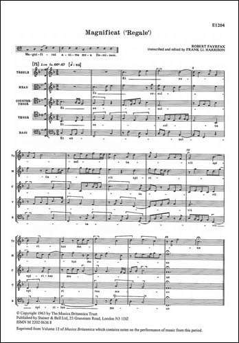 Magnificat ‘Regale’ SATBaB Unaccompanied