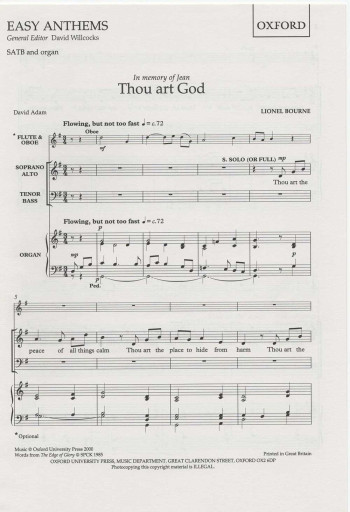 Thou Art God: Vocal SATB & Organ (OUP)