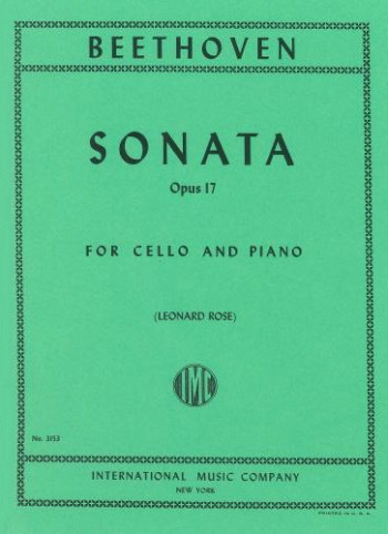 Sonata F Op.17 Cello & Piano (International)