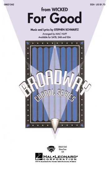 Wicked: For Good SSA Vocal & Piano (Stephen Schwartz)