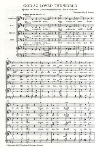 And God So Loved The World: Satb & Organ (Novello)