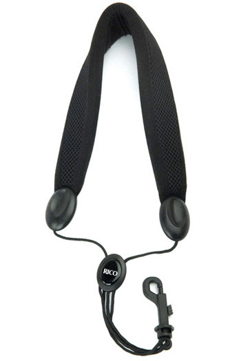 Rico SJA18 Soprano Or Alto Sax Padded Saxophone Strap: Plastic Snap Hook