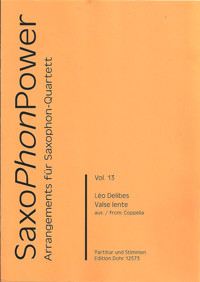Valse Lente From Coppelia: Saxophone Quartet SATB: Score And Parts SATB