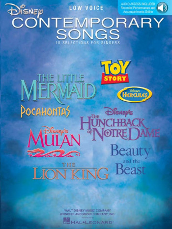 Disney Contemporary Songs For Low Voice (Book/Online Audio)