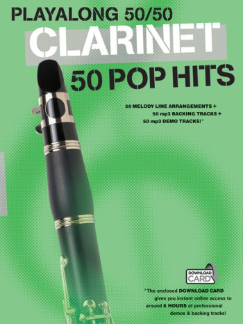 Playalong 50/50: Clarinet - 50 Pop Hits Book & Mp3 Download Card