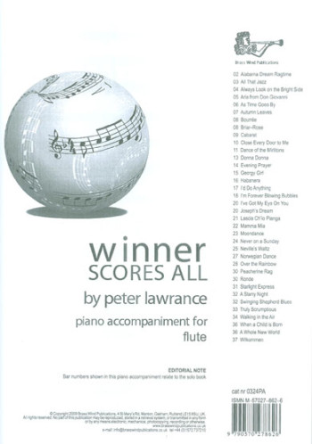 Winner Scores All Flute Piano Accompaniment (Lawrance)