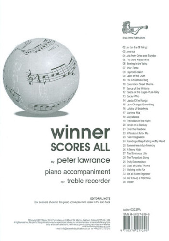 Winner Scores All: Treble Recorder Piano Accompaniment