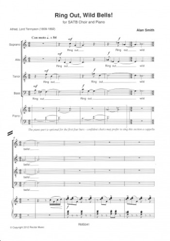 Ring Out Wild Bells: SATB With Piano (Words By Tennyson)