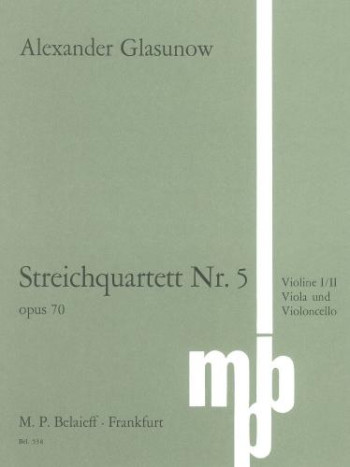 String Quartet No 5 D Minor, Op.70: Set Of Parts  (Belaieff)