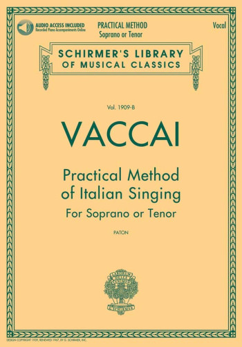 Practical Method Of Italian Singing Soprano Or Tenor Book & Audio (Schirmer)