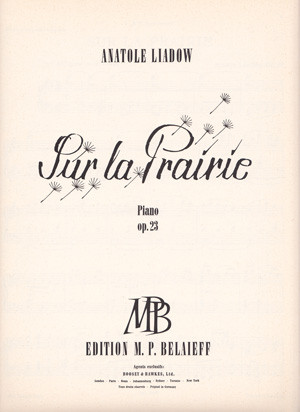 Sur La Prairie Op. 23: Piano  (Belaieff)