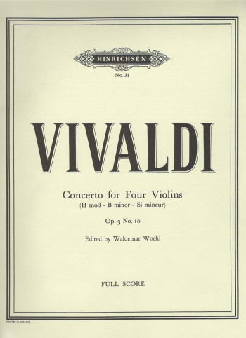 Concerto For Four Violins In B Minor: Full Score
