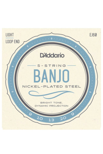 D'Addario EJ60 5 String Banjo Loop End Set Light 9-20
