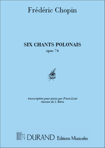 6 Chants Polonais De Chopinpiano: Piano (Durand)