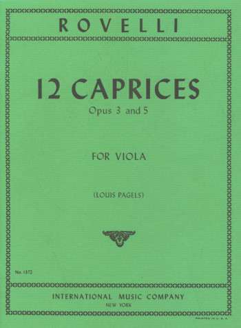 12 Caprices, Op.3 & Op.5  Viola (International)	