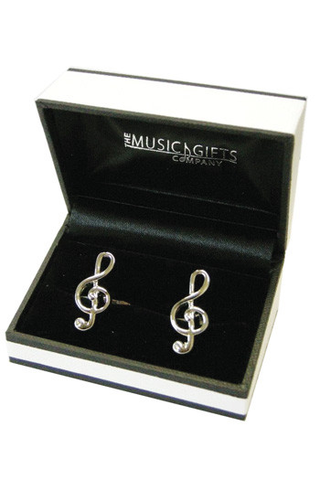 Silver Plated Treble Clef Cufflinks